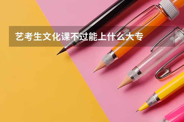 艺考生文化课不过能上什么大专