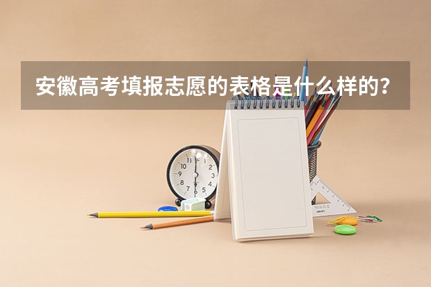 安徽高考填报志愿的表格是什么样的？能发张图片吗？
