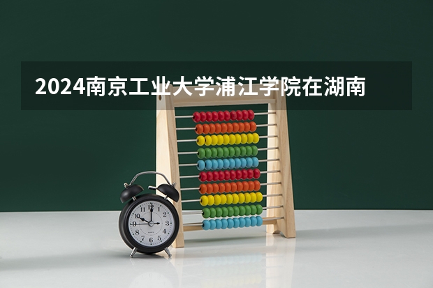 2024南京工业大学浦江学院在湖南招生计划人数