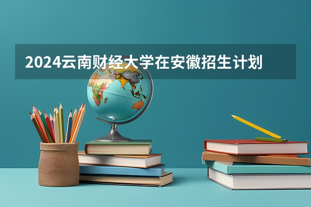 2024云南财经大学在安徽招生计划人数