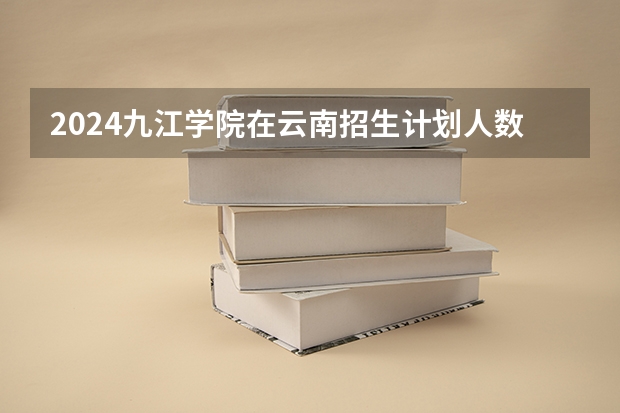 2024九江学院在云南招生计划人数