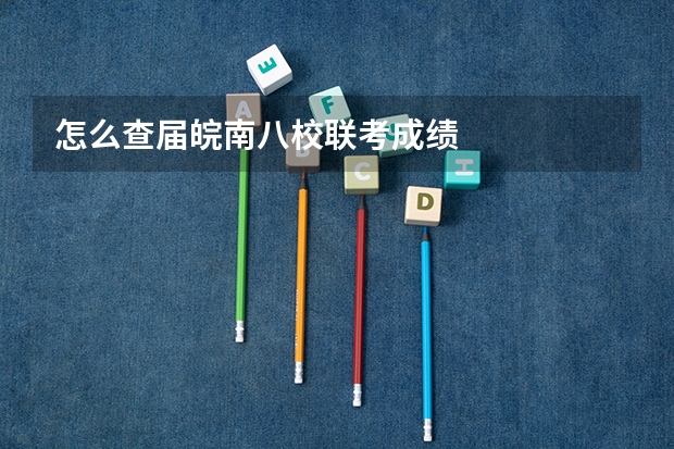 怎么查届皖南八校联考成绩
