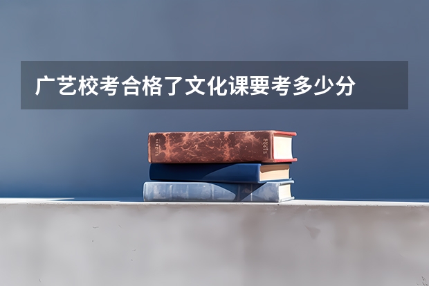 广艺校考合格了文化课要考多少分