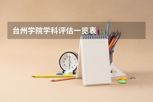 台州学院学科评估一览表